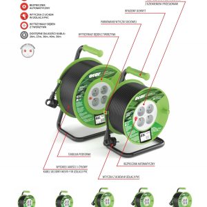 Przedł. zwijany 3G1.5 50M z styk.ochr. PZ-4Z/OT